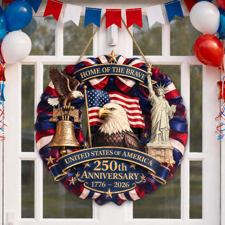 🔥Handmade U.S Eagle 250th Anniversary Patriotic Wreath💖BUY 2 FREE SHIPPING