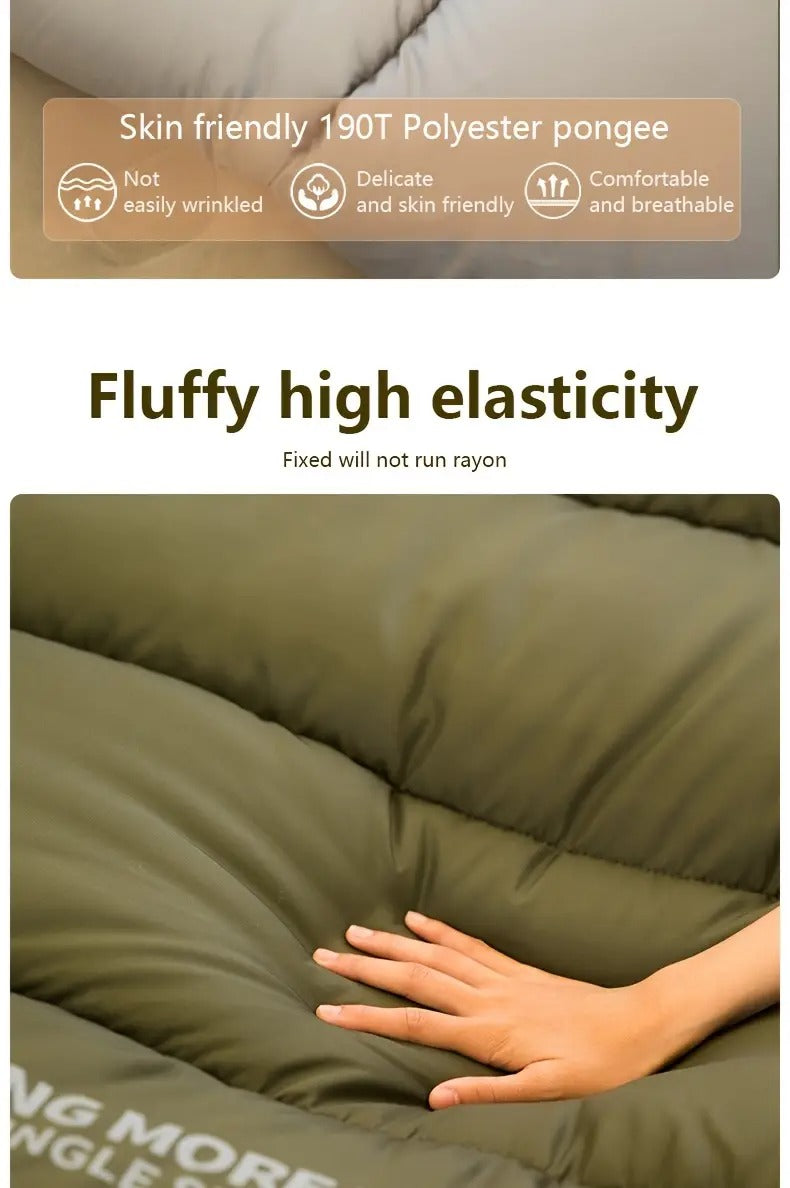 1pc envelope style sleeping bag with zip closure thickened synthetic insulation for winter camping hiking portable half length design olive green gray ideal gift for outdoor quilted comfortable sleeping _ temu Temu