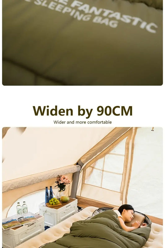 1pc envelope style sleeping bag with zip closure thickened synthetic insulation for winter camping hiking portable half length design olive green gray ideal gift for outdoor quilted comfortable sleeping _ temu Temu